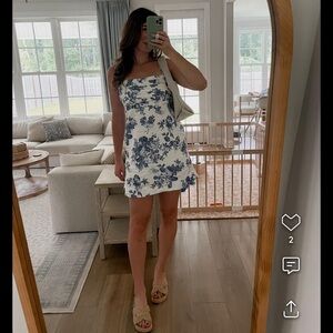 Floral Blue and White Dress